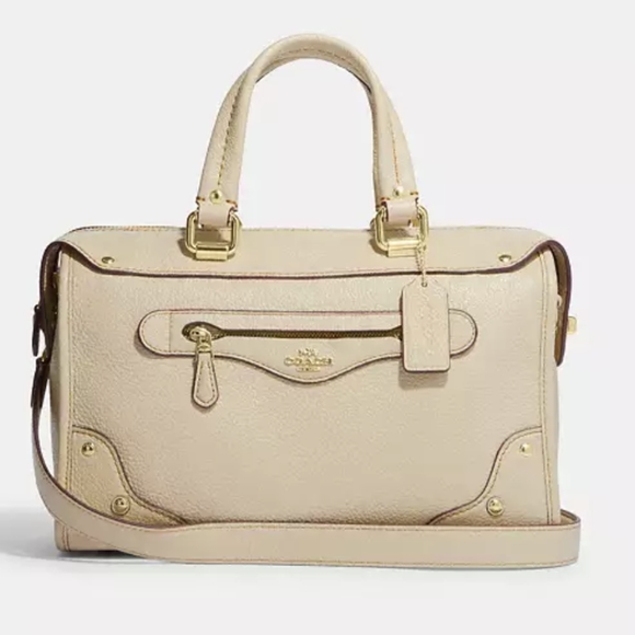 Coach Millie Ivory Pebbled Leather Satchel / Crossbody in Gift Box Nwt ❤️ - Picture 4 of 10